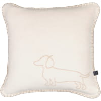 Cawö Kissenhüllen WE LOVE DOGS Companion 62480 - Farbe: natur/beige - 33 - 50x50 cm