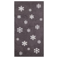 Cawö Handtücher WINTER EDITION Schneekristalle 6270 - Farbe: basalt/platin - 77