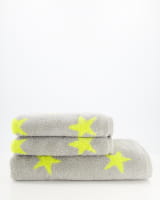 Cawö Handtücher NEW STARS Sterne groß 6260 - Farbe: platin/lime - 75 - Handtuch 50x100 cm