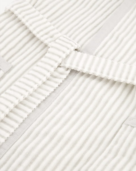 Cawö - Damen Bademantel Schalkragen 3423 - Farbe: weiss/silber - 76 - S