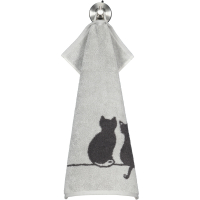 Cawö Handtücher CUTE CATS EDITION You &amp; Me 6263 - Farbe: platin/basalt - 70 - Handtuch 50x100 cm