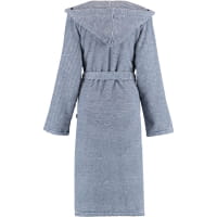Cawö Damen Bademantel 3336 Kapuze - Farbe: navy-weiß - 16 S