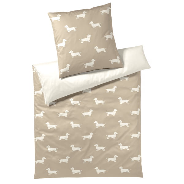 elegante Bettwäsche WE LOVE DOGS Dogs 24540 - Farbe: Natur-Beige - 7