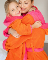 Vossen Bademäntel Kinder Kapuze Bixie - Farbe: electric orange/prim rose - 0006