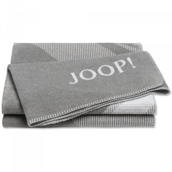 JOOP! Wohndecke Checks - Größe: 150x200 cm - Farbe: Silber-Natur