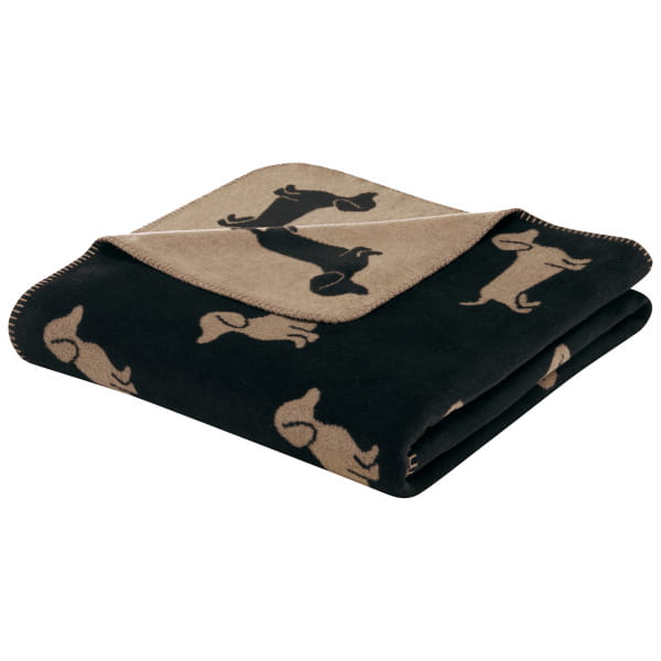 Cawö Wohndecken WE LOVE DOGS 62460 - Farbe: schwarz/beige - 93 - 150x200 cm günstig online kaufen