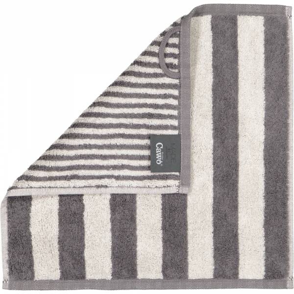 Cawö Handtücher Reverse Wendestreifen 6200 - Farbe: anthrazit - 77 - Seiflappen 30x30 cm