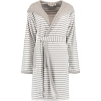 Esprit Damen Bademantel Striped Hoody Kapuze - Farbe: stone - 005