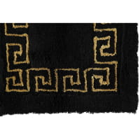 Rhomtuft - Badteppich Mäander - Farbe: schwarz/goldlurex - 938 - Toilettenvorlage mit Ausschnitt 60x