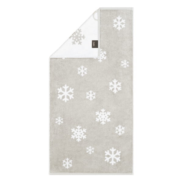 Cawö Handtücher WINTER EDITION Schneekristalle 6270 - Farbe: platin/weiß - 76