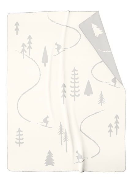 Cawö Wohndecken WINTER EDITION Skifahrer 62720 - Farbe: natur/stein - 67 - 150x200 cm