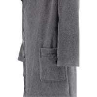 Cawö Herren Bademantel New Zipper Kapuze RV 6516 - Farbe: anthrazit-schwarz - 774 - M