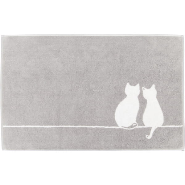 Cawö Badematten CUTE CATS You &amp; Me 6263 - Farbe: platin/weiß - 76 - 50x80 cm