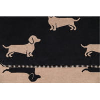 Cawö Wohndecken WE LOVE DOGS 62460 - Farbe: schwarz/beige - 93 - 150x200 cm