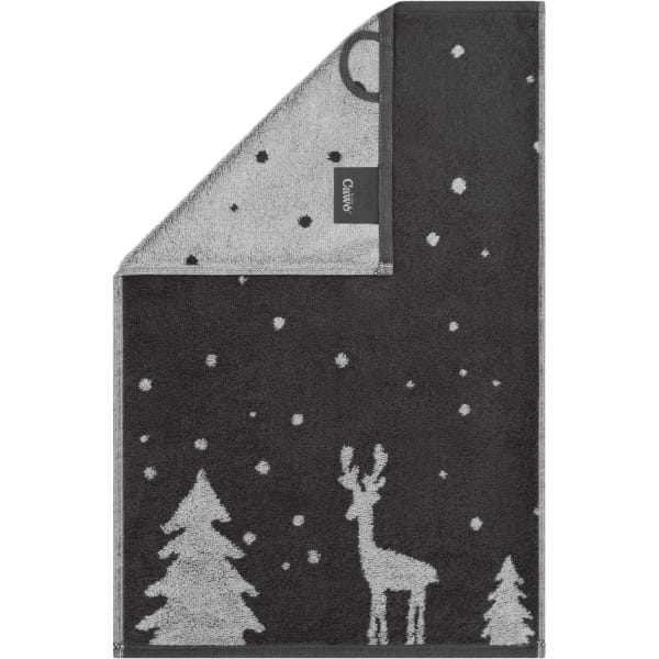 Cawö Handtücher WINTER EDITION Rudi im Schnee 6271 - Farbe: basalt/platin - günstig online kaufen