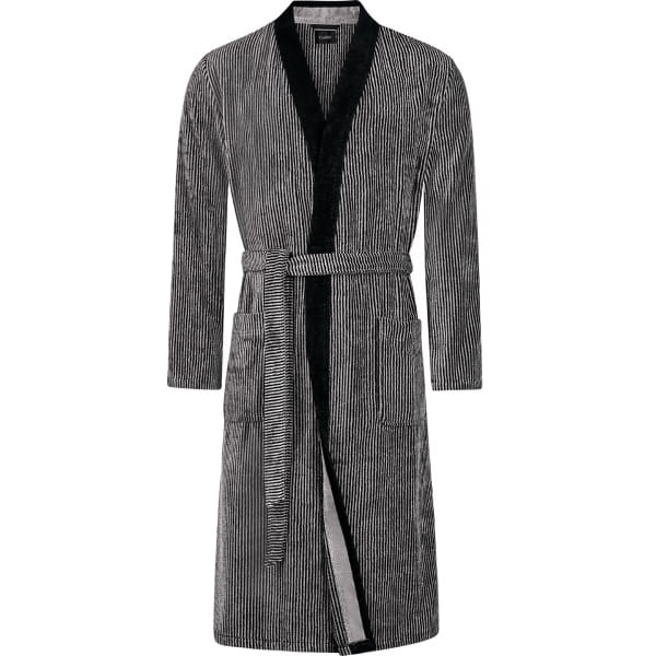 Cawö Bademäntel Herren Kimono Luxury Home 5840 - Farbe: natur-schwarz - 97 - S