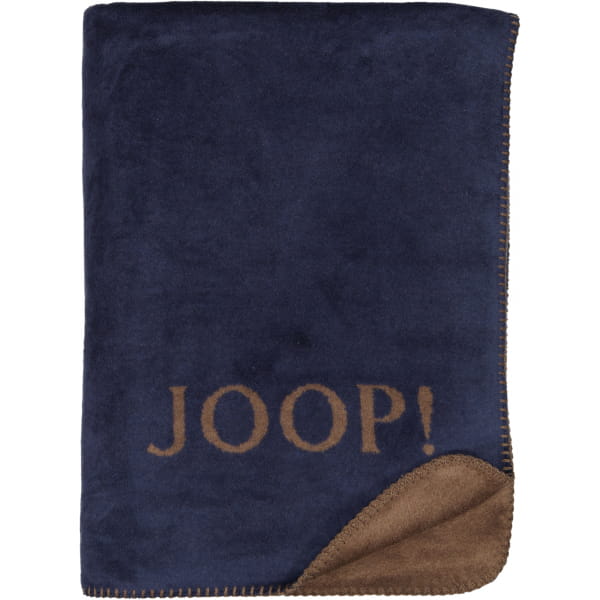 JOOP! Wohndecke Uni-Doubleface - Größe: 150x200 cm - Farbe: Marine-Karamell günstig online kaufen
