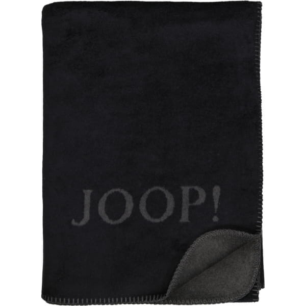 JOOP! Wohndecken Uni-Doubleface - Farbe: Schwarz-Anthrazit - 150x200 cm