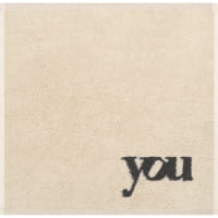 Cawö Seiftücher Heart Beats You &amp; Me 6285 - Farbe: natur/basalt - 37 - 30x30 cm