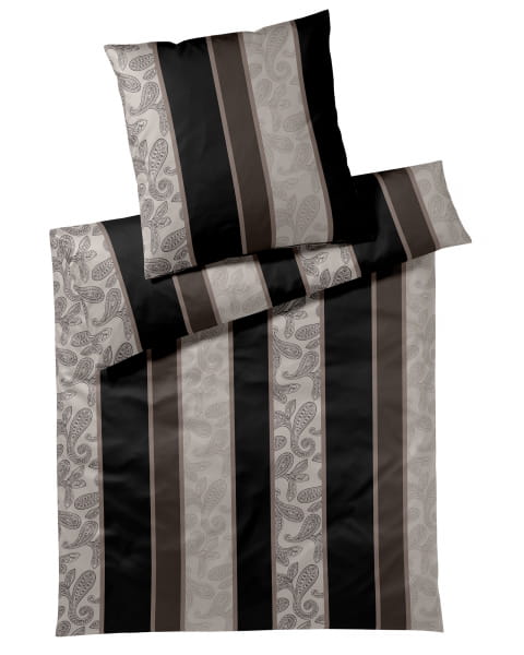 JOOP! Bettwäsche Paisley Stripes 4121 - Farbe: Black - 09 - Kissen 40x80 cm günstig online kaufen