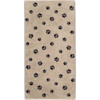 Cawö Handtücher We love Dogs Paws 6247 - Farbe: Schwarz-Beige - 93