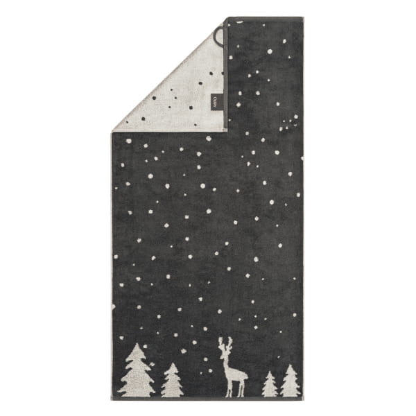 Cawö Handtücher WINTER EDITION Rudi im Schnee 6271 - Farbe: basalt/platin - 77