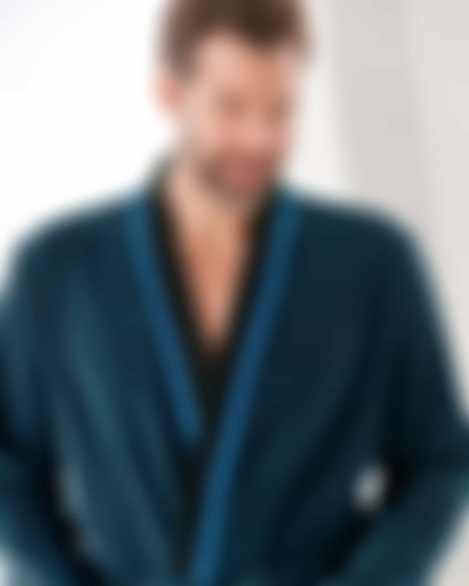 Cawö - Herren Bademantel Kimono 4839 - Farbe: blau/schwarz - 19 Detailbild 1