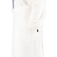 Cawö Damen Bademantel Kapuze 4345 - Farbe: weiß-blau - 601 - L
