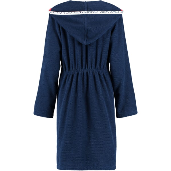 Cawö Damen Bademantel Sea Salt Sand 3101 Kapuze kurz RV - Farbe: navy - 133 - L