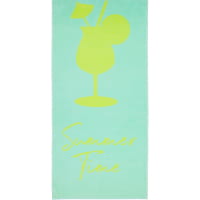 Cawö Home Beach Strandtuch 5564 Summer Time - Farbe: türkis - gelb - 45 - 80x180 cm
