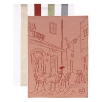 bugatti Geschirrtücher Caprese 2er Set - Farbe: red wood - 0002 - 50x70 cm