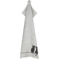 Cawö Handtücher CUTE CATS EDITION You &amp; Me 6263 - Farbe: platin/basalt - 70 - Handtuch 50x100 cm