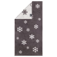 Cawö Handtücher WINTER EDITION Schneekristalle 6270 - Farbe: basalt/platin - 77
