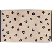 Cawö Badematten WE LOVE DOGS Paws 6247 - Farbe: schwarz/beige - 93 - 50x80 cm