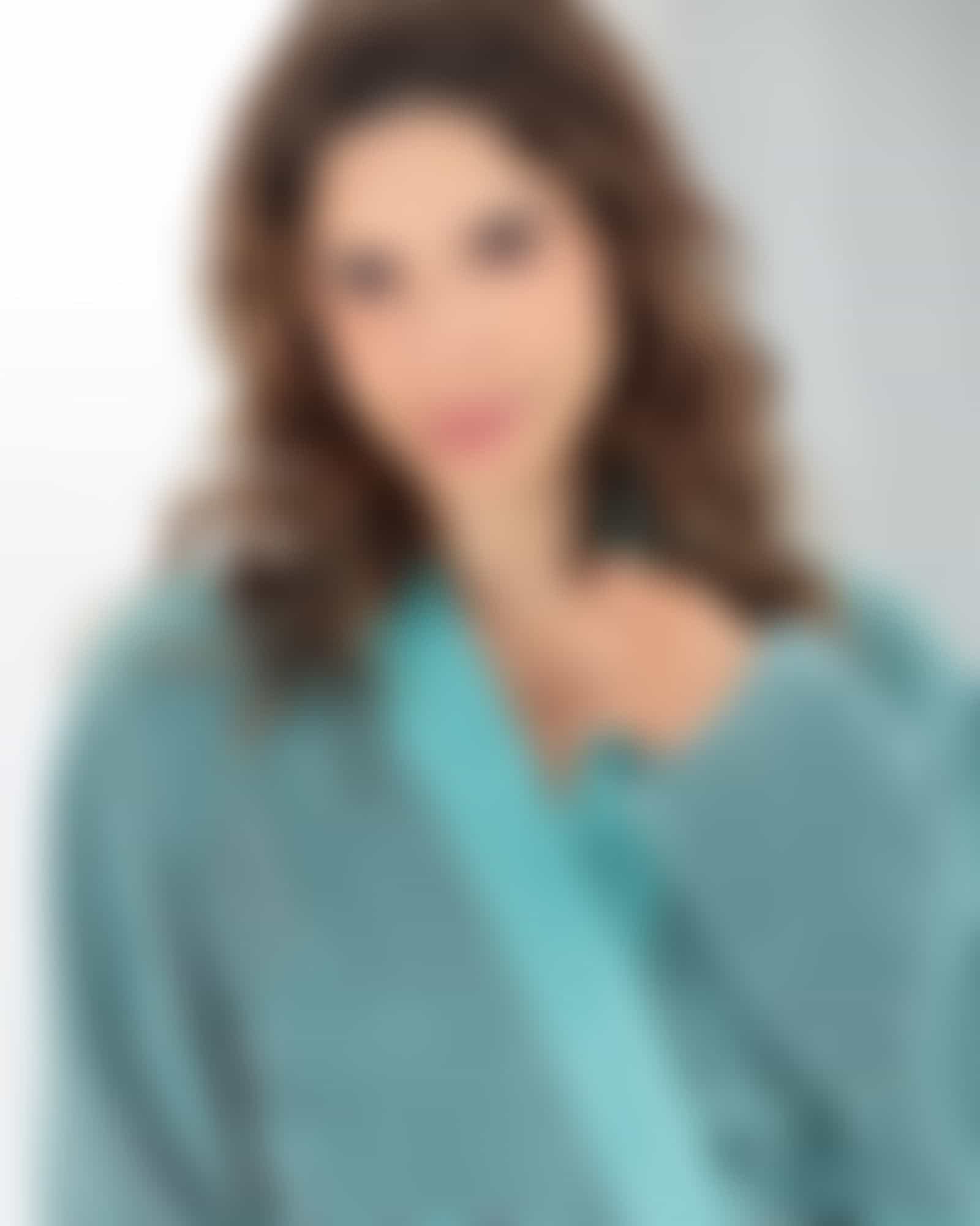 Cawö - Damen Bademantel Two-Tone Kimono 6431- Farbe: türkis - 47 Detailbild 2