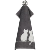 Cawö Handtücher CUTE CATS EDITION You &amp; Me 6263 - Farbe: basalt/platin - 77 - Handtuch 50x100 cm
