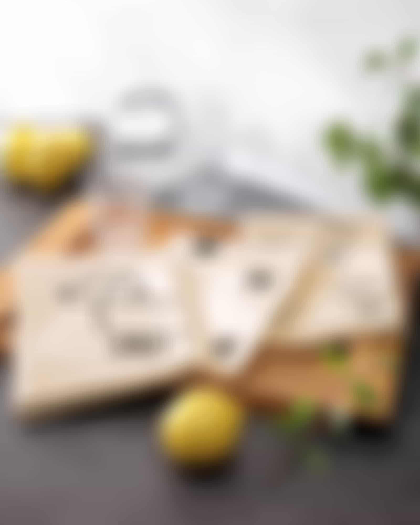 Cawö Home Geschirrtücher Cuisine WE LOVE DOGS Paws 6247 - Farbe: schwarz/beige - 93 - 50x70 cm Detailbild 1