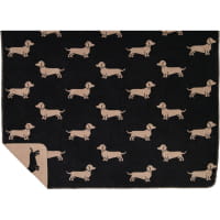 Cawö Wohndecken WE LOVE DOGS 62460 - Farbe: schwarz/beige - 93 - 150x200 cm