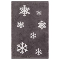 Cawö Handtücher WINTER EDITION Schneekristalle 6270 - Farbe: basalt/platin - 77