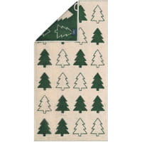 Cawö Handtücher Christmas Edition Tannenbäume 794 - Farbe: natur-grün - 34 - Gästetuch 30x50 cm