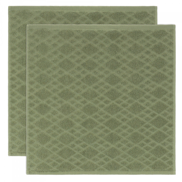 Vossen Küchenhandtücher Urban Grid 2er Set - Farbe: matcha green - 5275 - 50x50 cm