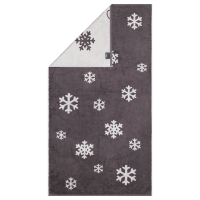 Cawö Handtücher WINTER EDITION Schneekristalle 6270 - Farbe: basalt/platin - 77