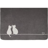 Cawö Wohndecken CUTE CATS EDITION You &amp; Me 62630 - Farbe: stein/anthrazit - 70 - 150x200 cm