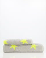 Cawö Handtücher NEW STARS Sterne groß 6260 - Farbe: platin/lime - 75 - Handtuch 50x100 cm