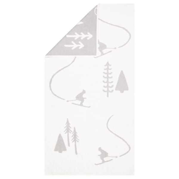Cawö Handtücher WINTER EDITION Skifahrer 6272 - Farbe: weiß/platin - 67 - Duschtuch 70x140 cm