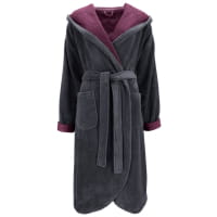Vossen Bademäntel Damen Kapuze Balance Carmen - Farbe: graphit/elderberry - 0005 Vossen Bademäntel Damen Kapuze Balance Carmen - Farbe: graphit/elderberry - 0005