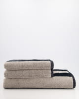 Möve Handtücher Superwuschel Blockstreifen - Farbe: black/cashmere - 082