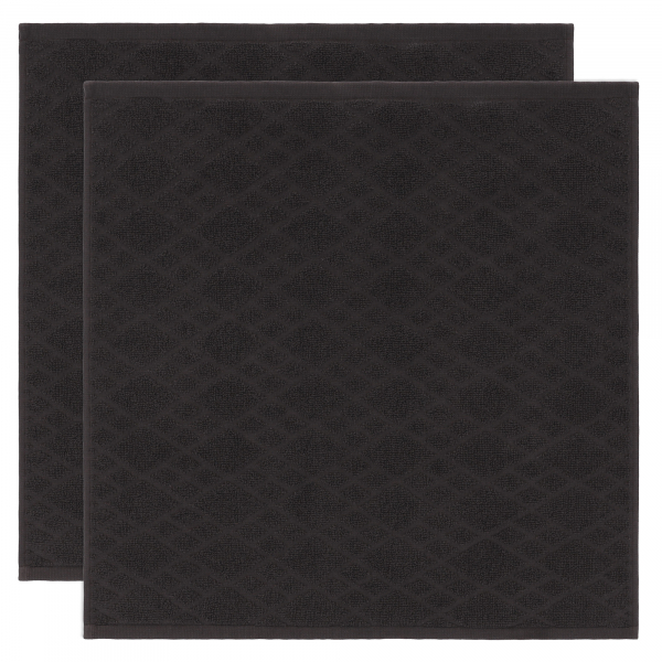Vossen Küchenhandtücher Urban Grid 2er Set - Farbe: granit - 7770 - 50x50 cm
