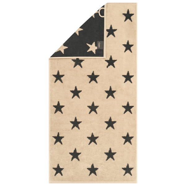 Cawö Handtücher NEW STARS Sterne groß 6260 - Farbe: beige/basalt - 37 - Dus günstig online kaufen