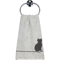 Cawö Handtücher CUTE CATS EDITION You &amp; Me 6263 - Farbe: platin/basalt - 70 - Handtuch 50x100 cm
